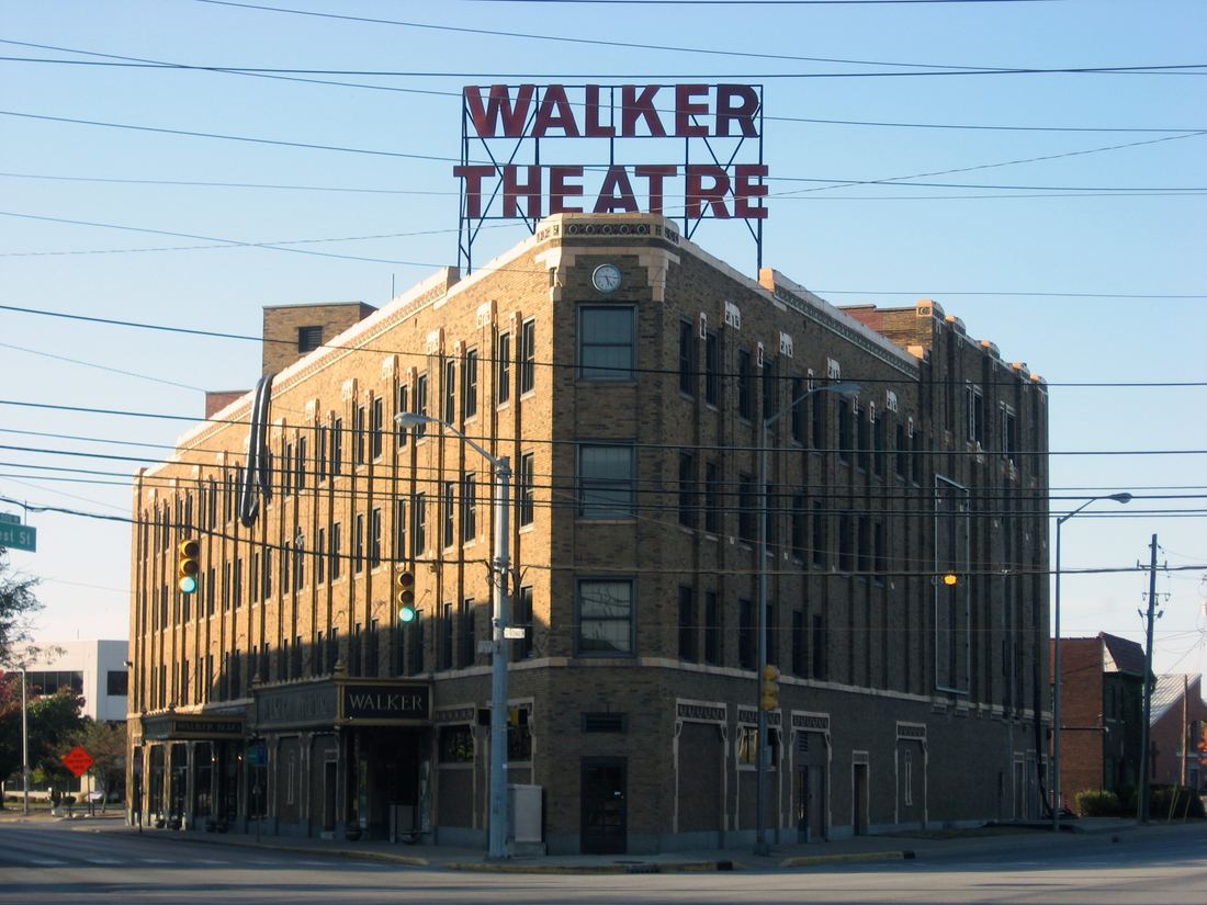 Brick front of the Madame Walker building on Indiana Avenue in Indianapolis
