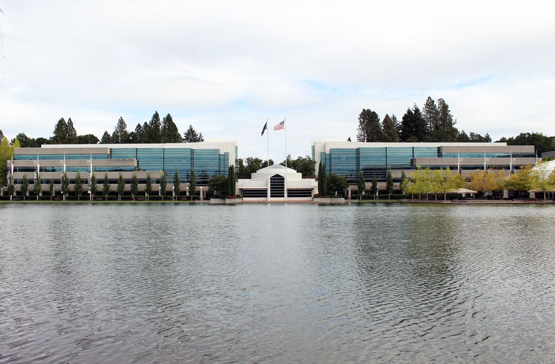 Buildings and grounds of Nike World Headquarters in Beaverton, Oregon